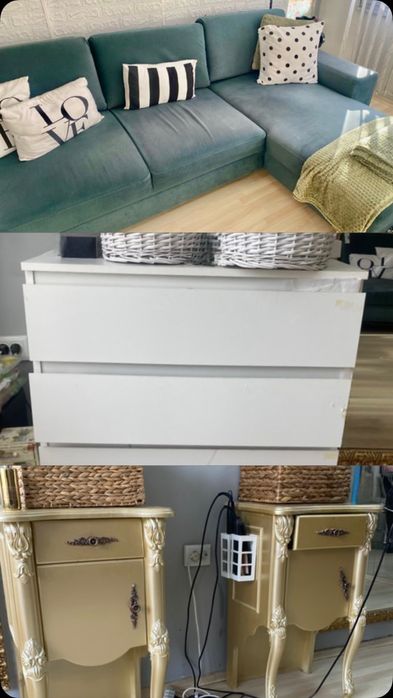 Мебели за хол и интериор – диван, скрин и шкафчета