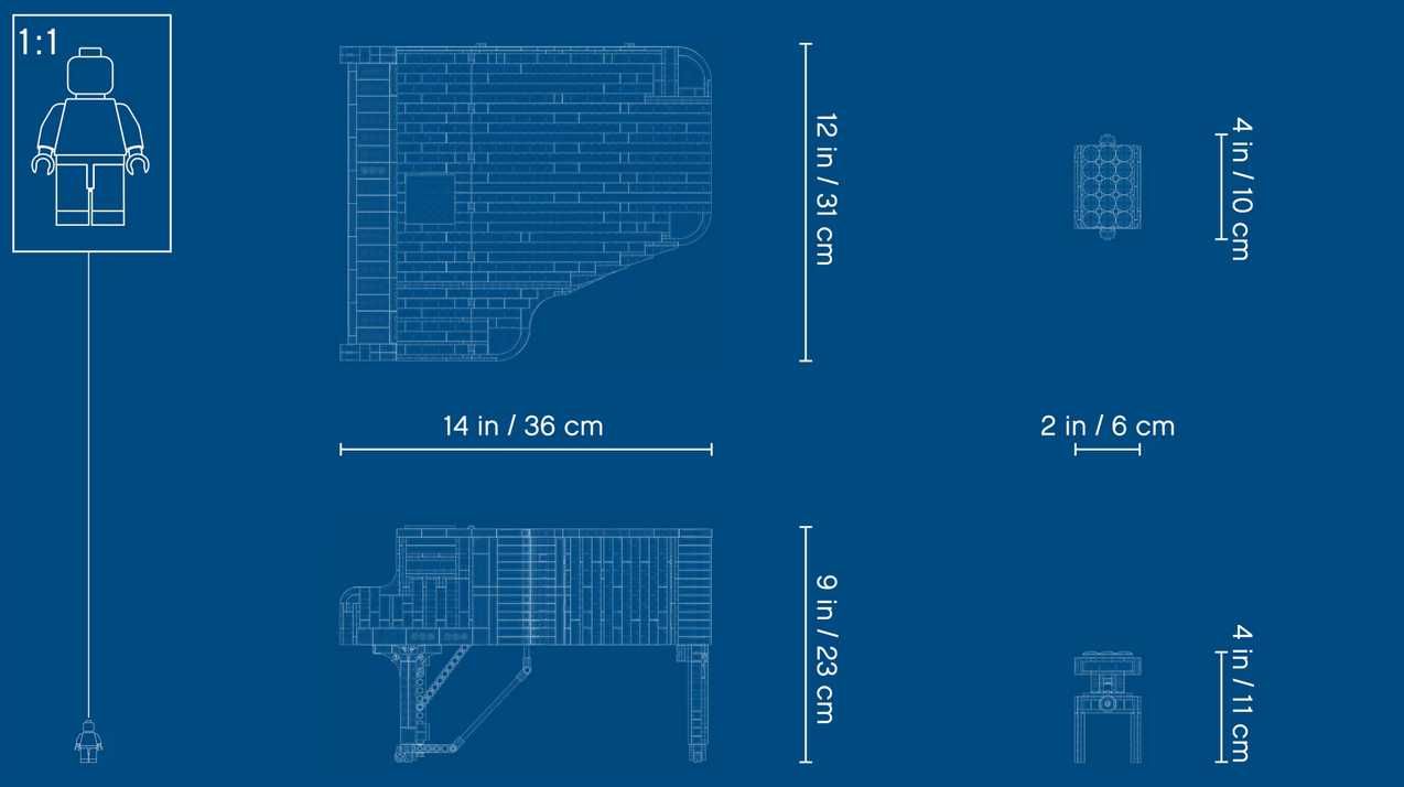 Pian LEGO Ideas 21323. Asamblat. Cutie completa.