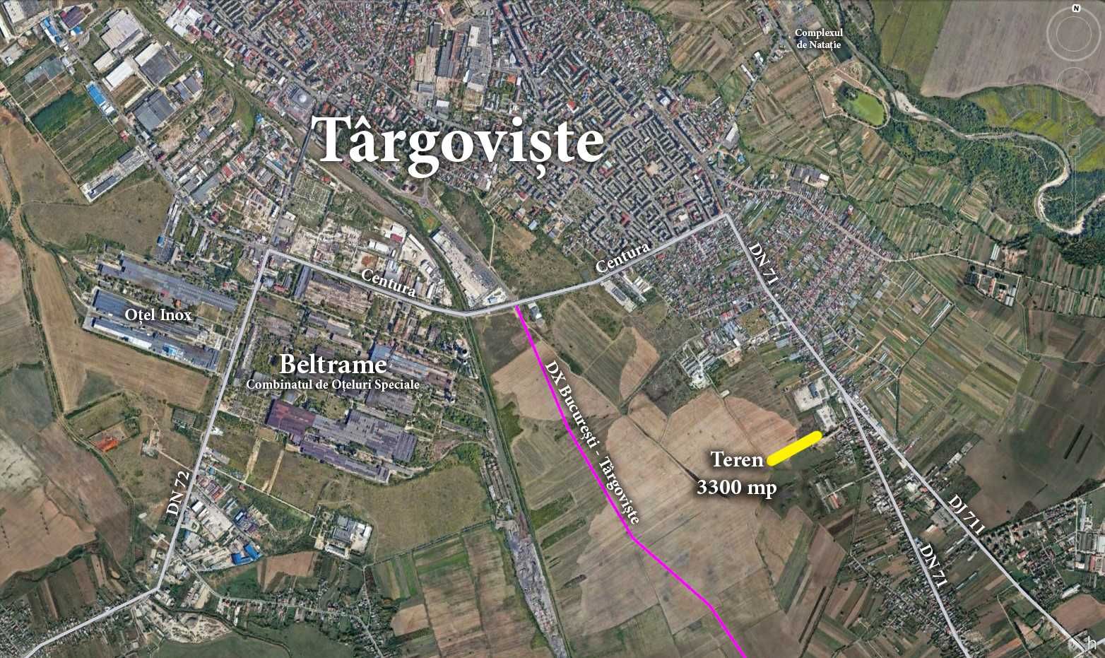 INVESTIŢIE: Teren 3300 mp la 2 km de Dâmboviţa Mall şi Stadion