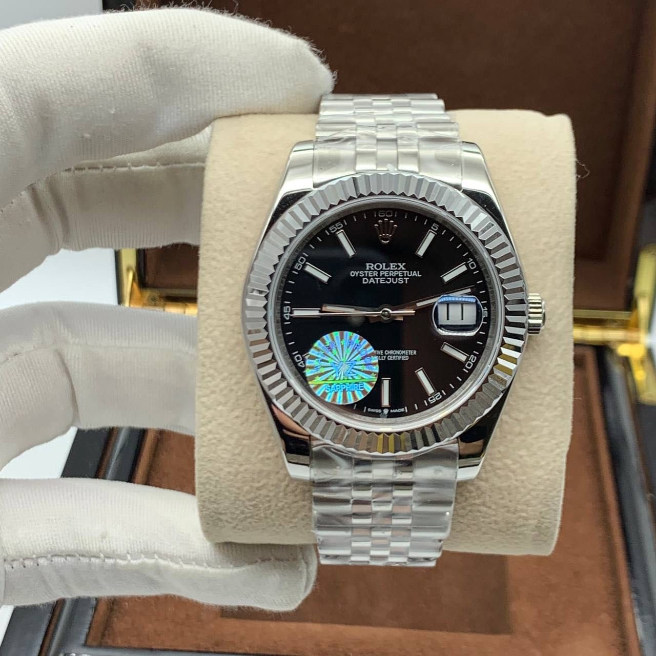 Rolex Datejust Silver Black 41mm