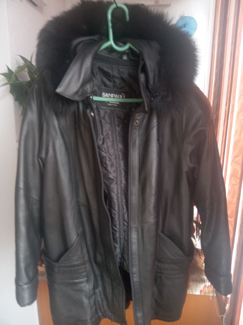 Haina lunga de piele Damă Sanpauli