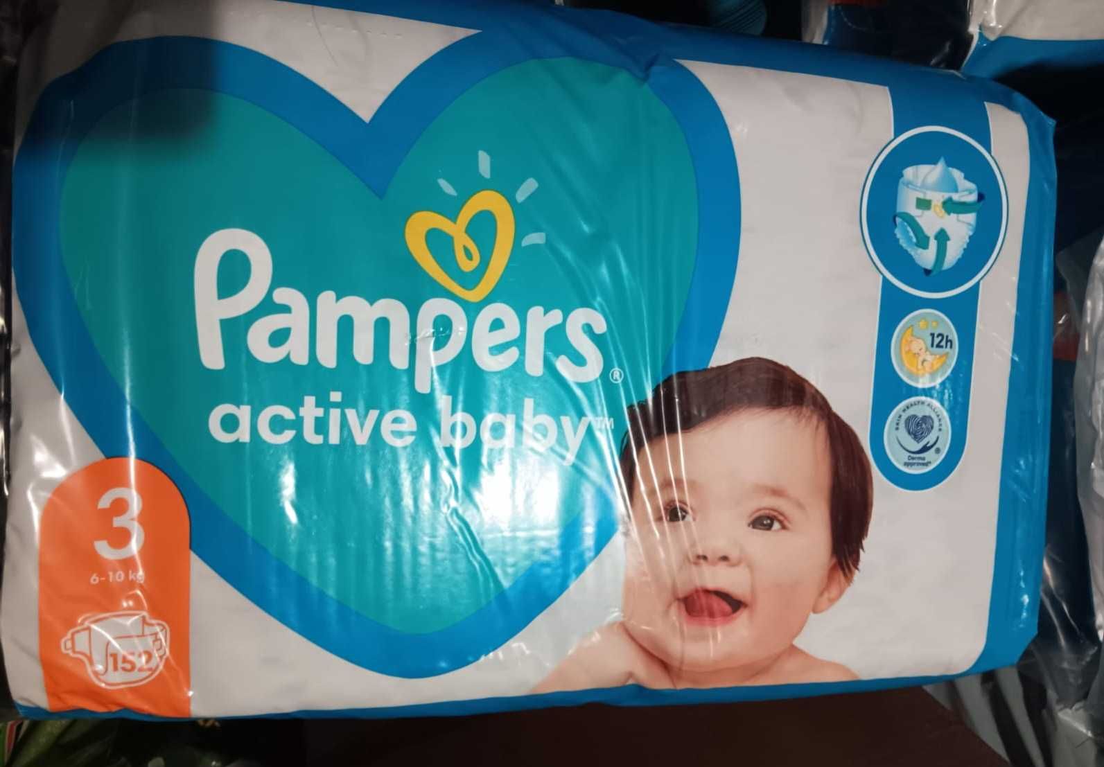 Pampers /active baby/ nr 3 (6-10kg ) 2×pachet 152 buc