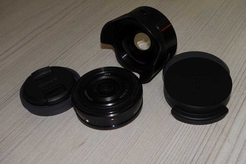 Obiectiv Sony E 20 mm f 2.8 + Convertor ultra wide Sony VCL-ECU2 16 mm