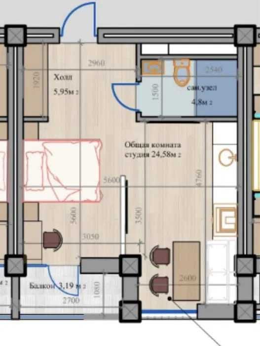 Tiara Residence СРОЧНО! Премиум ЖК с бассейном и залом. 35м2 коробка