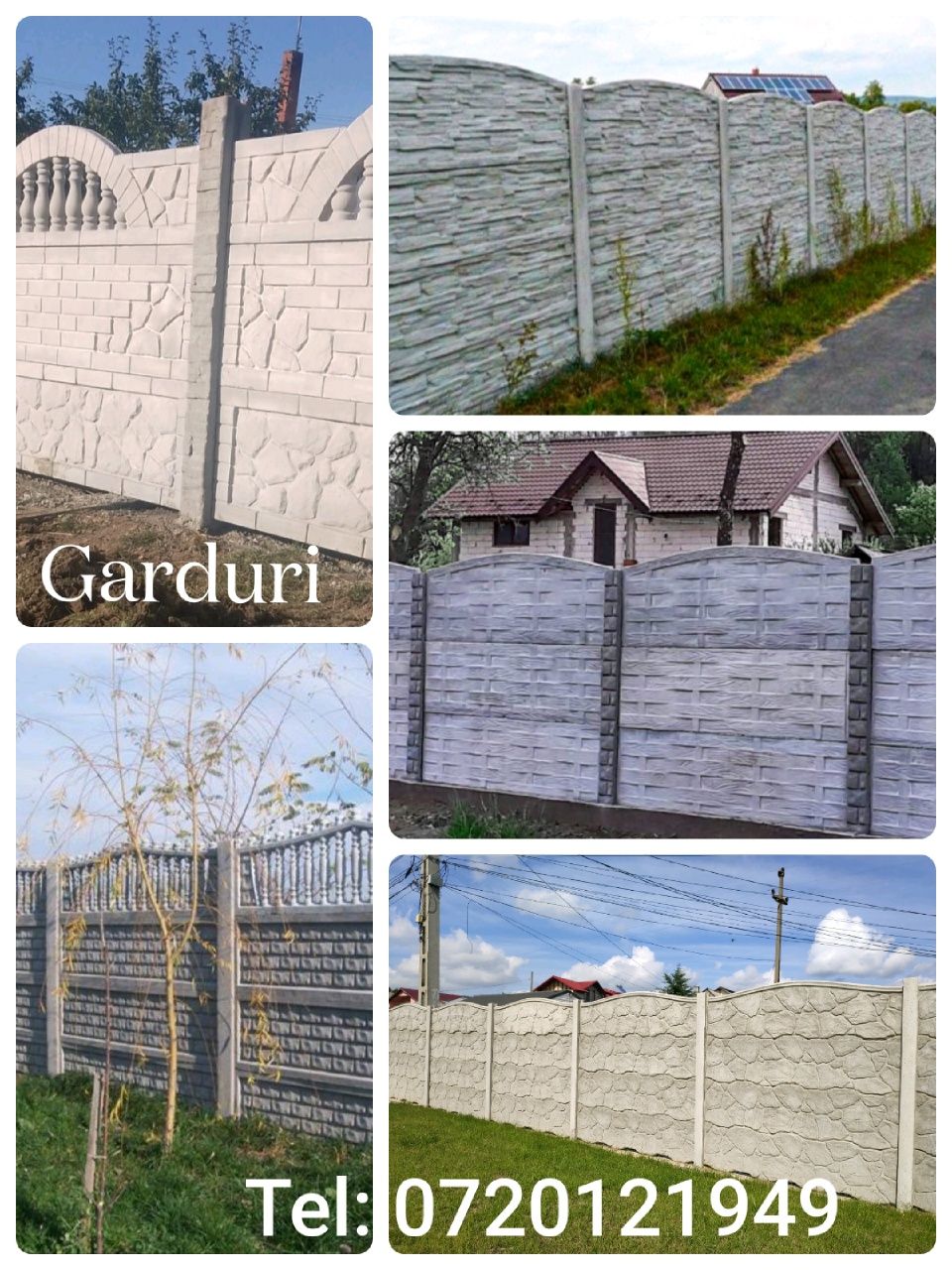 GARDURI decorative,durabile din placi ,panouri beton armat .