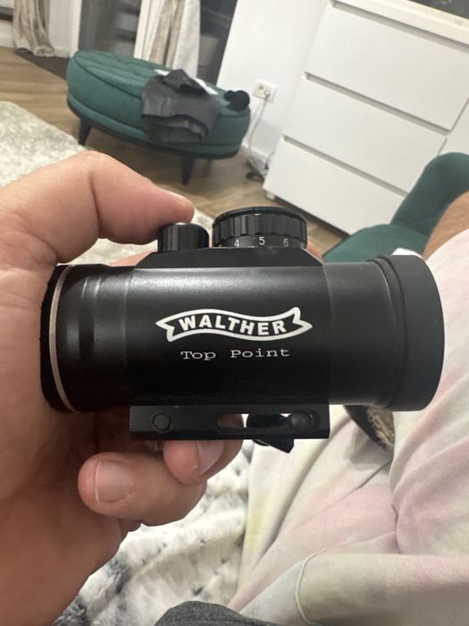 Lunetă Walther 1×35 cu punct roșu și verde pentru puști Gel Blaster