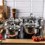Set oale cu capac, 5l, 3.9l, 2.9l, 2.1l, strecuratoare, 5 piese,