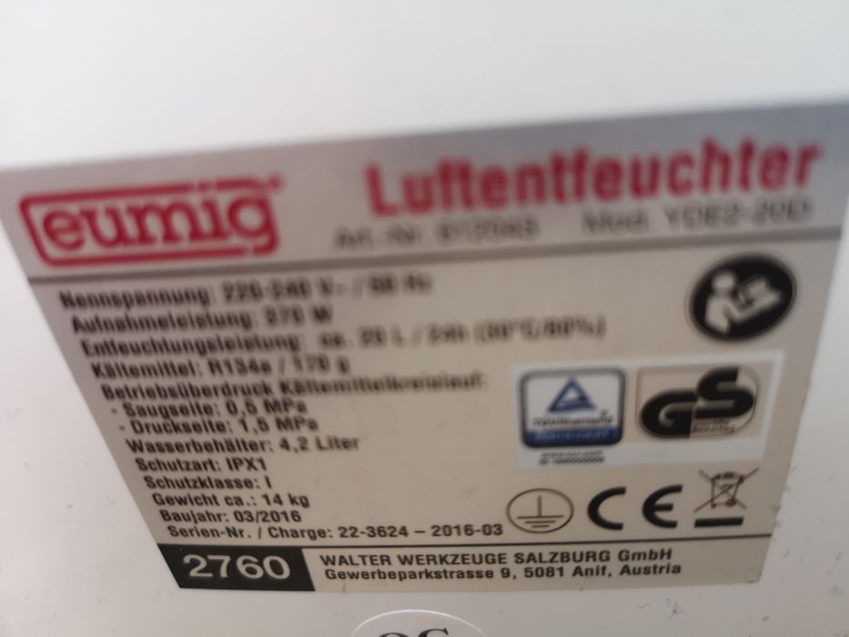 Професионален Влагоуловител REMCO 55L/24h 600m3/час