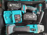 Makita.flex si pistol impact pe baterie,trusa originala.