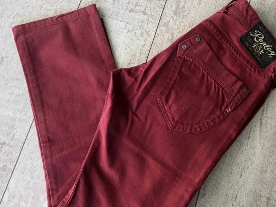 Replay оригинални мъжки дънки в цвят бордо