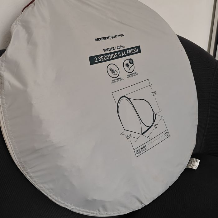 Cort Adăpost camping Decathlon 2 seconds fresh XL 2  persoane
