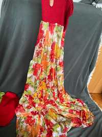 Rochie de vara colorata vesela florala de dama +dublura - S/M/L/XL