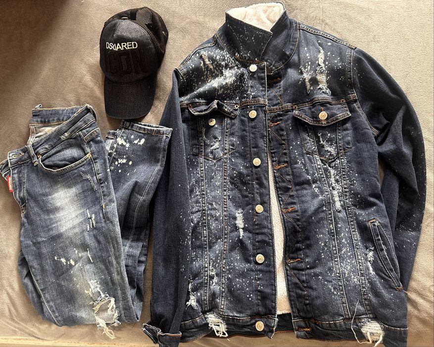 Дънки яке и шапка dsquared