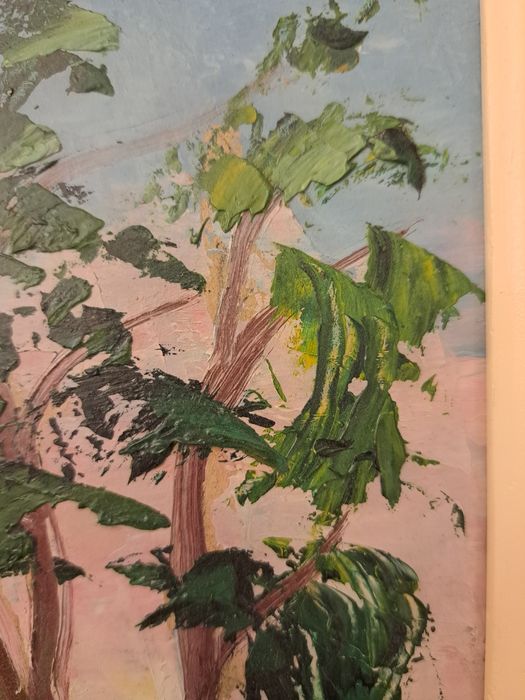 Pictură "Biserica din deal ",Maria Frânculescu(n.1922- 2012).