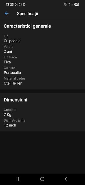 Bicicleta copii 2 - 5 ani