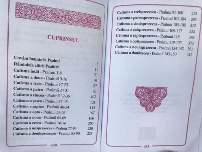 Psaltire format mic legată in piele naturală