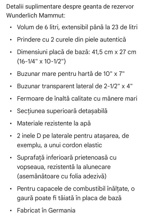 Geanta moto pentru rezervor, noua, Wunderlich Mammut Retro