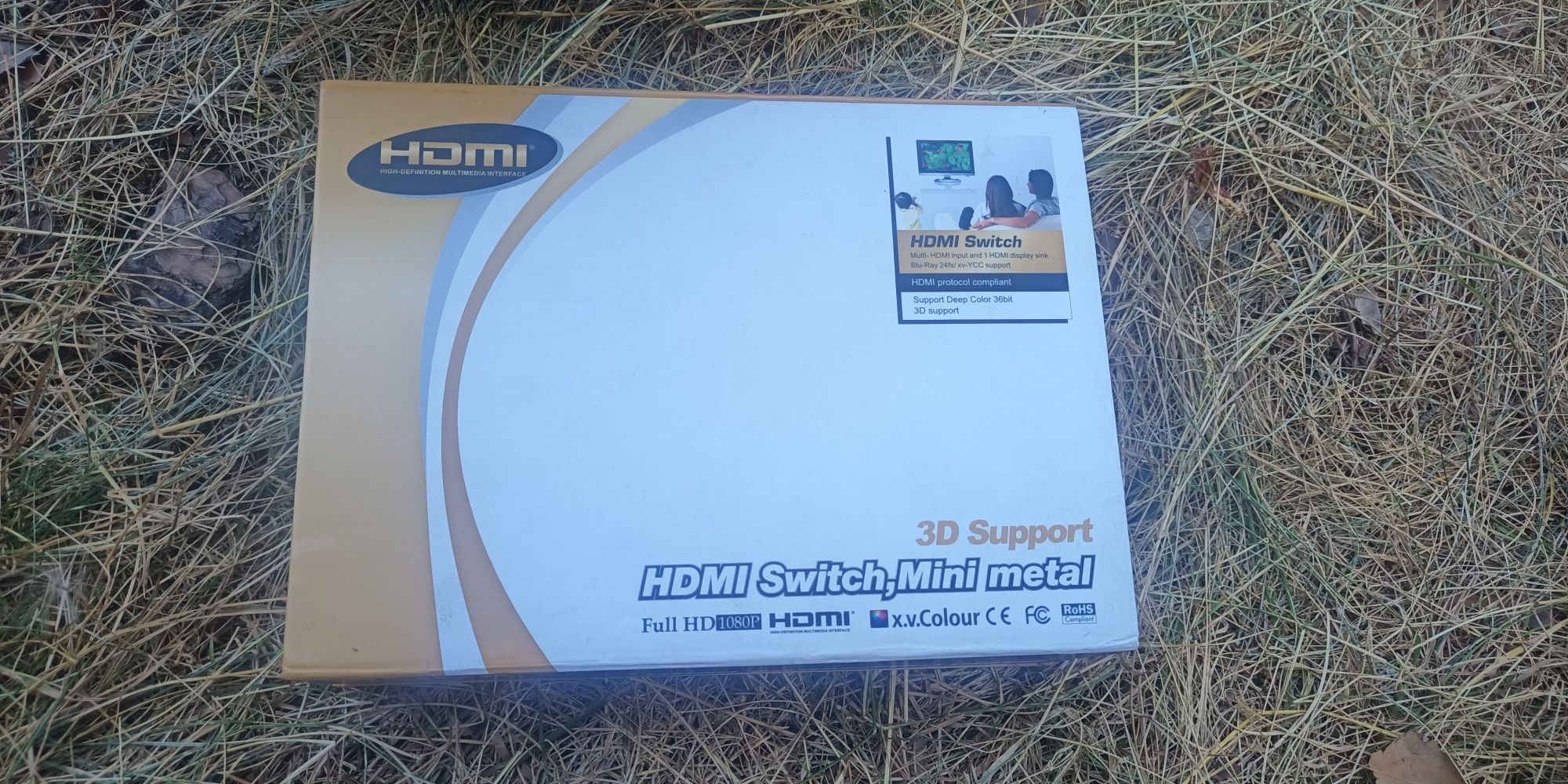 HDMI switch, mini metal, 3d support, support deep colour 36bit