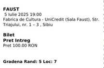 Vand bilet la piesa de teatru Faust 5 Iulie