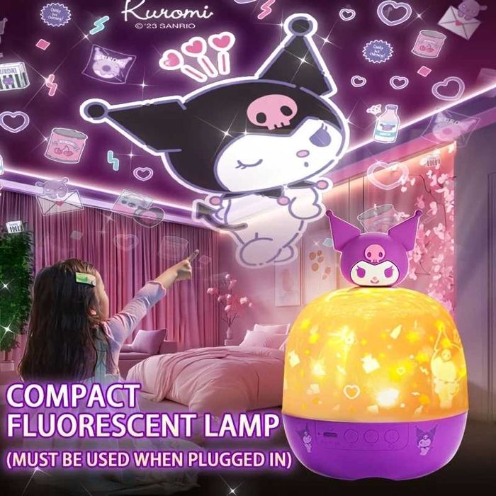 Аниме нощна лампа – въртящ се проектор със светлини и герои Kuromi