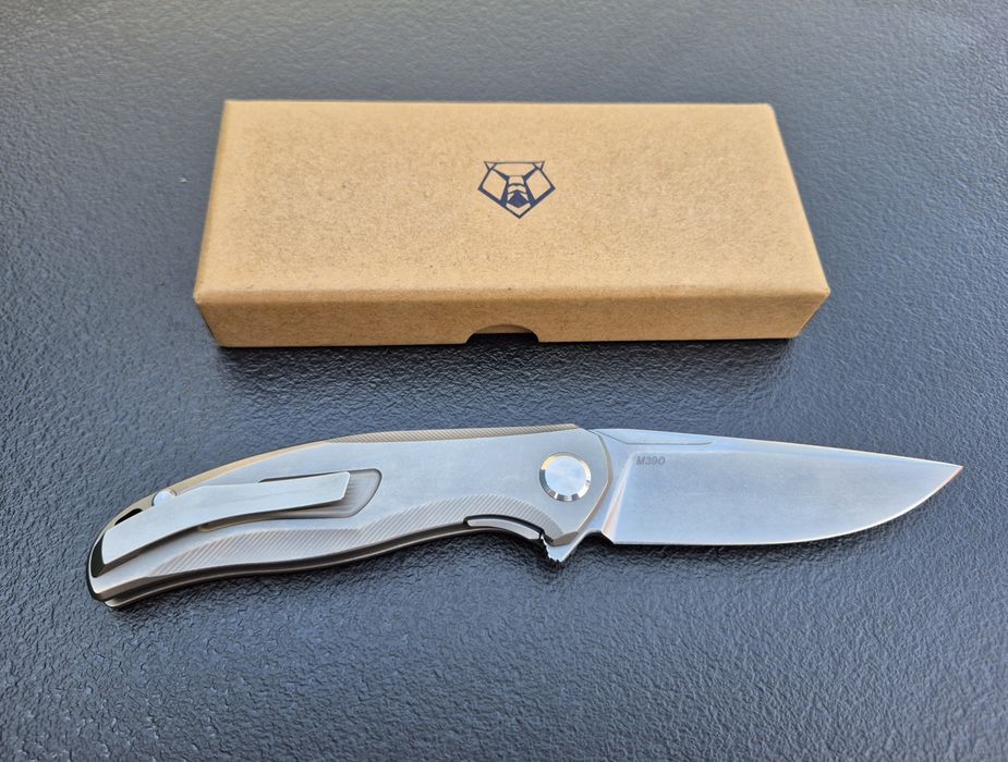 Сгъваем нож SHIROGOROV модел 2025г,стомана М390,титаниева дръжка,SH203