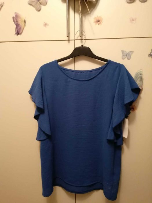 Bluza albastra cu maneca scurta