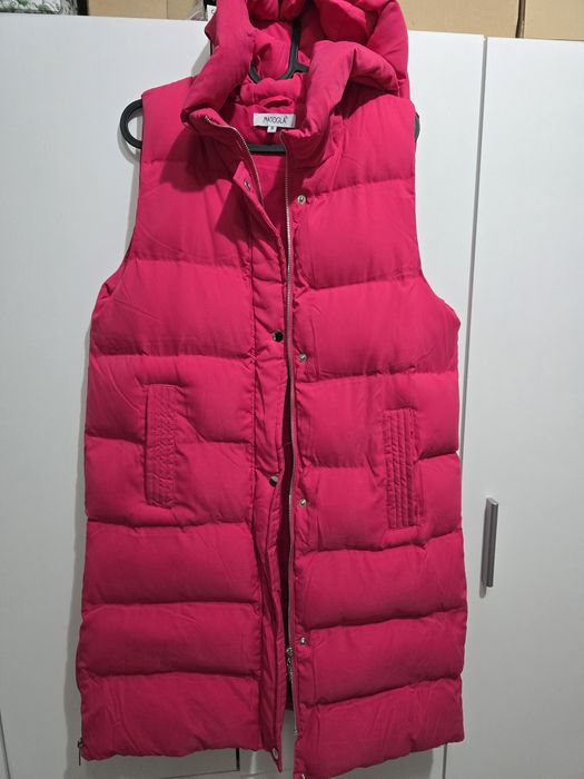 Дълъг елек грейка в цикламено