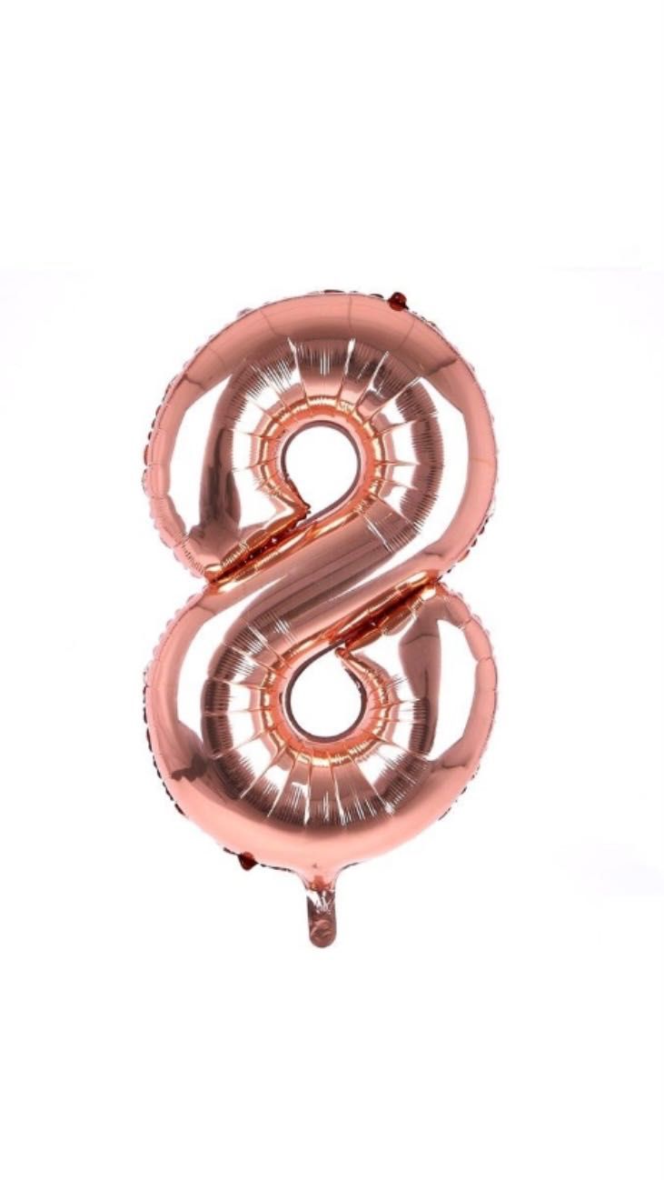 Фолиев балон розова цифра 83 см, циклама от 0 -9 цифра по избор