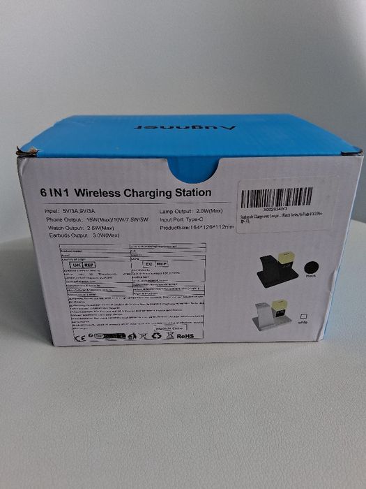 Incarcator wireless charger triplu telefon,casti,smartwatch,led