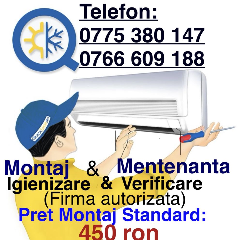 Montaj Aer Conditionat/ Igienizare/ Incarcare Freon