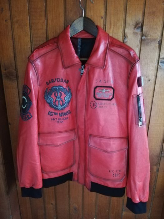Geaca nouă piele bărbati Aviator Aeronautica Militare Xl