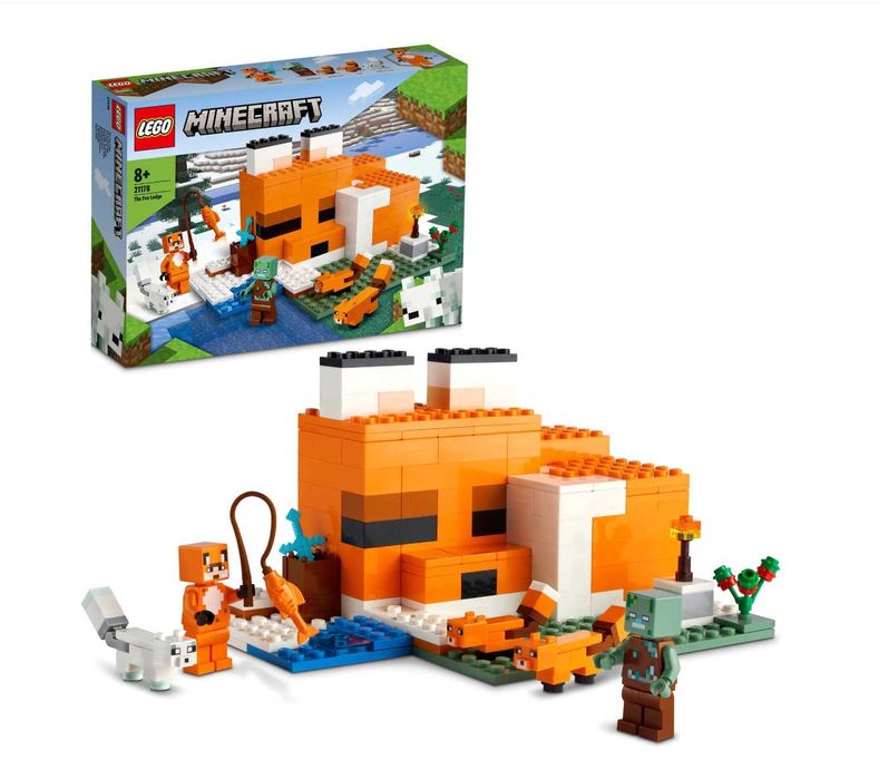 LEGO® Minecraft - Лисичето леговище 21178, 193 части , Лего майнкрафт
