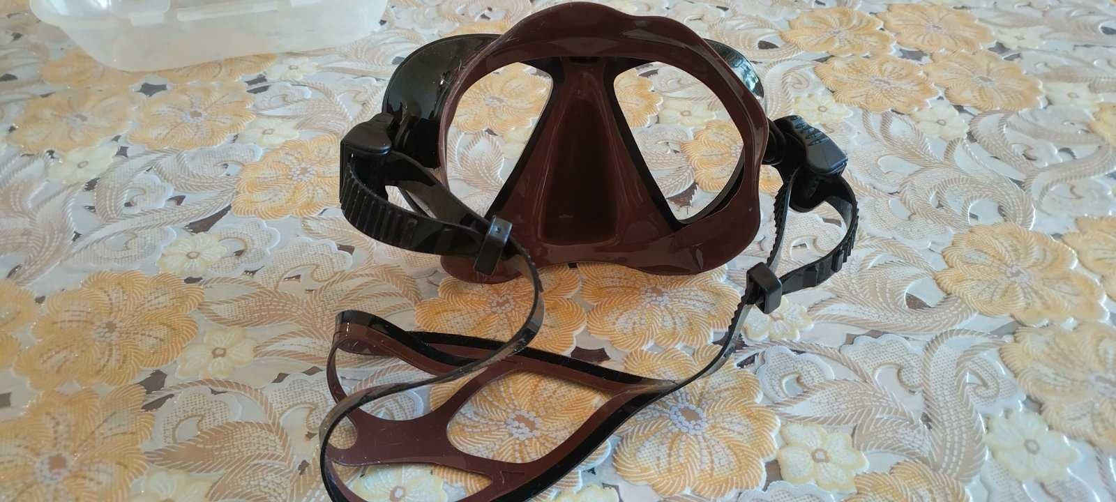 Водолазна маска, нова - Mares X-VU LiquidSkin, кафява/черна