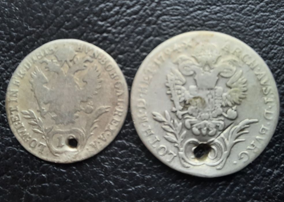 Стара сребърна монета/и 10 кройцера 1815 г. и 20 кройцера 1794 г. Авст