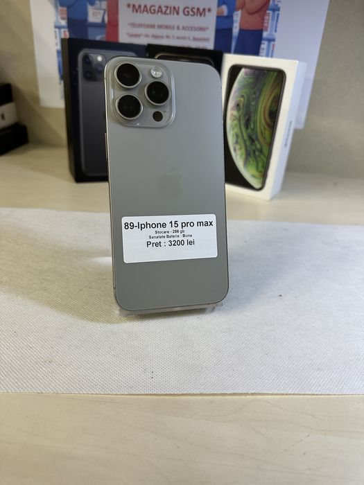 Iphone 15 pro max / 256 gb / garantie / folie sticla cadou