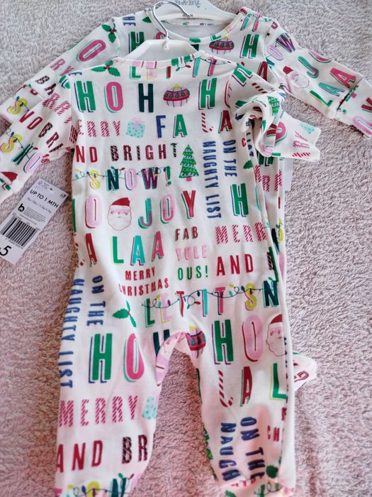 Бебешки гащеризон за новородено с коледни мотиви