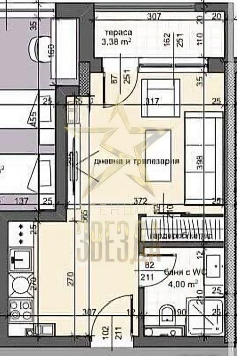 Продава се Едностаен апартамент в Пловдив, Тракия - 40 кв.м за 2125 €/кв.м - Снимка #1