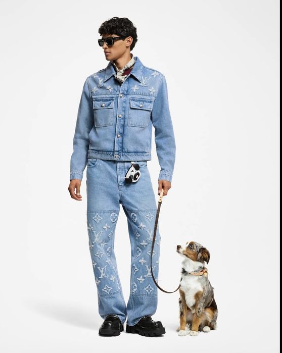 Compleu din denim Blugi si Geaca Louis Vuitton Monogram