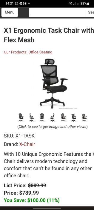 X1 Ergonomic Task Chair with Flex Mesh