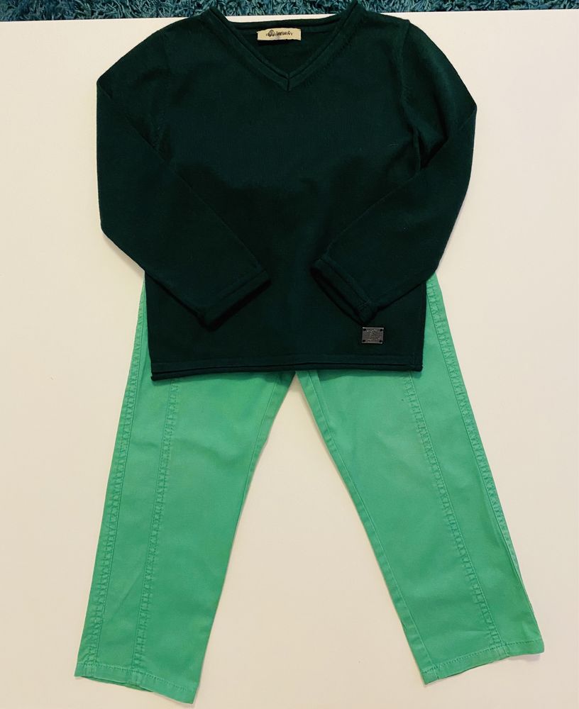 Set casual format din pantaloni si pulover, baieti, 3 ani