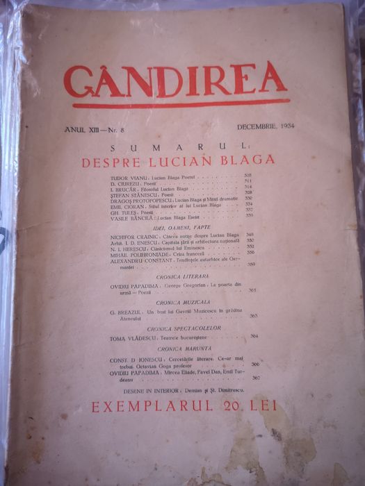 Reviste  Gandirea interbelic