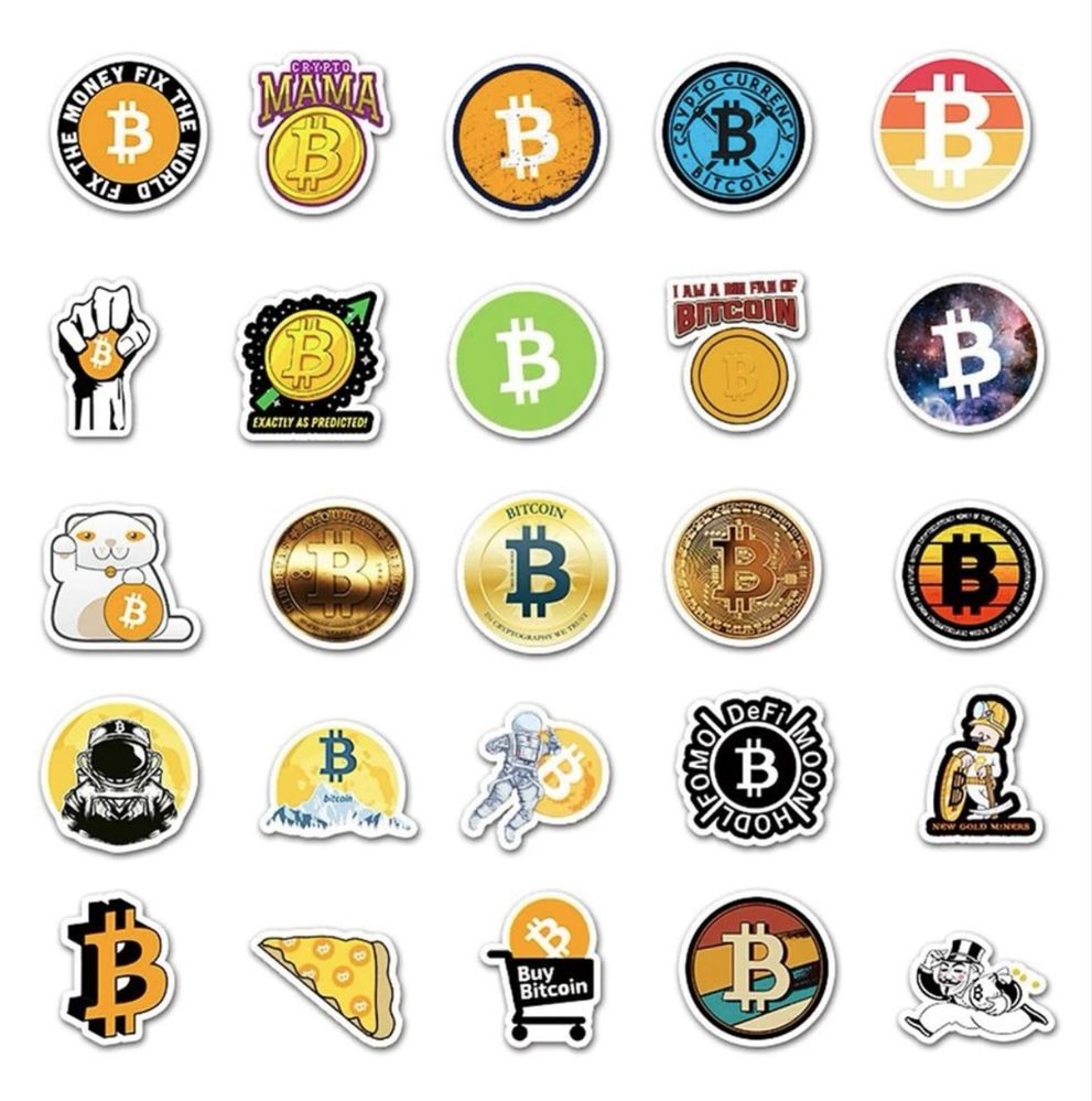 Биткойн стикери различни модели