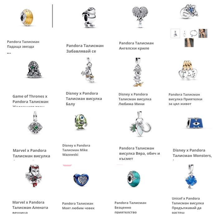 Талисмани Пандора Pandora Нови колекции модели 2025