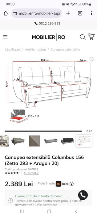 Canapea 3 locuri extensibila verde olive