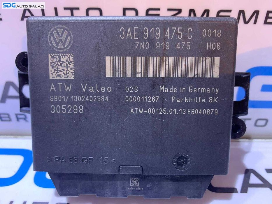 Unitate Modul Calculator Senzori Parcare Parktronic VW Sharan 2011 - 2016 Cod 3AE919475C 7N0919475 [L3448]