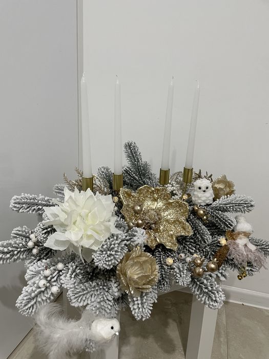 Aranjament de Crăciun handmade, stil luxury