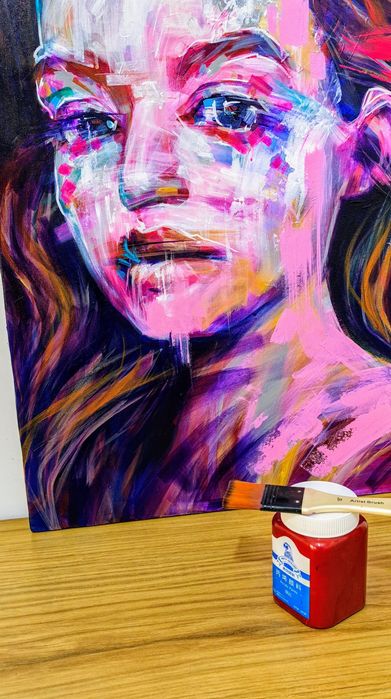 Картина, портрет девушки. 60-40 см.