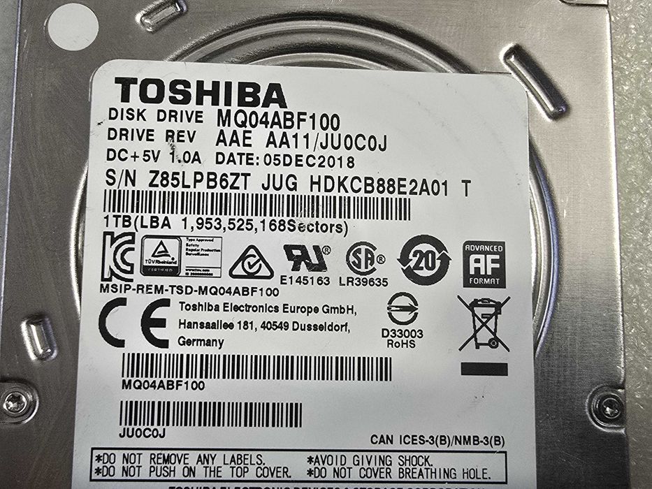 Hard disk laptop Toshiba Mobile Thin 1TB 5400rpm 128MB SATA3 Slim