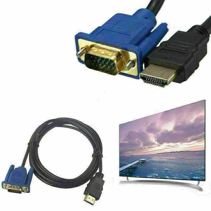 HDMI Male la VGA Male Video Convertor pt PC DVD 1080p HDTV 1m. Nou!
