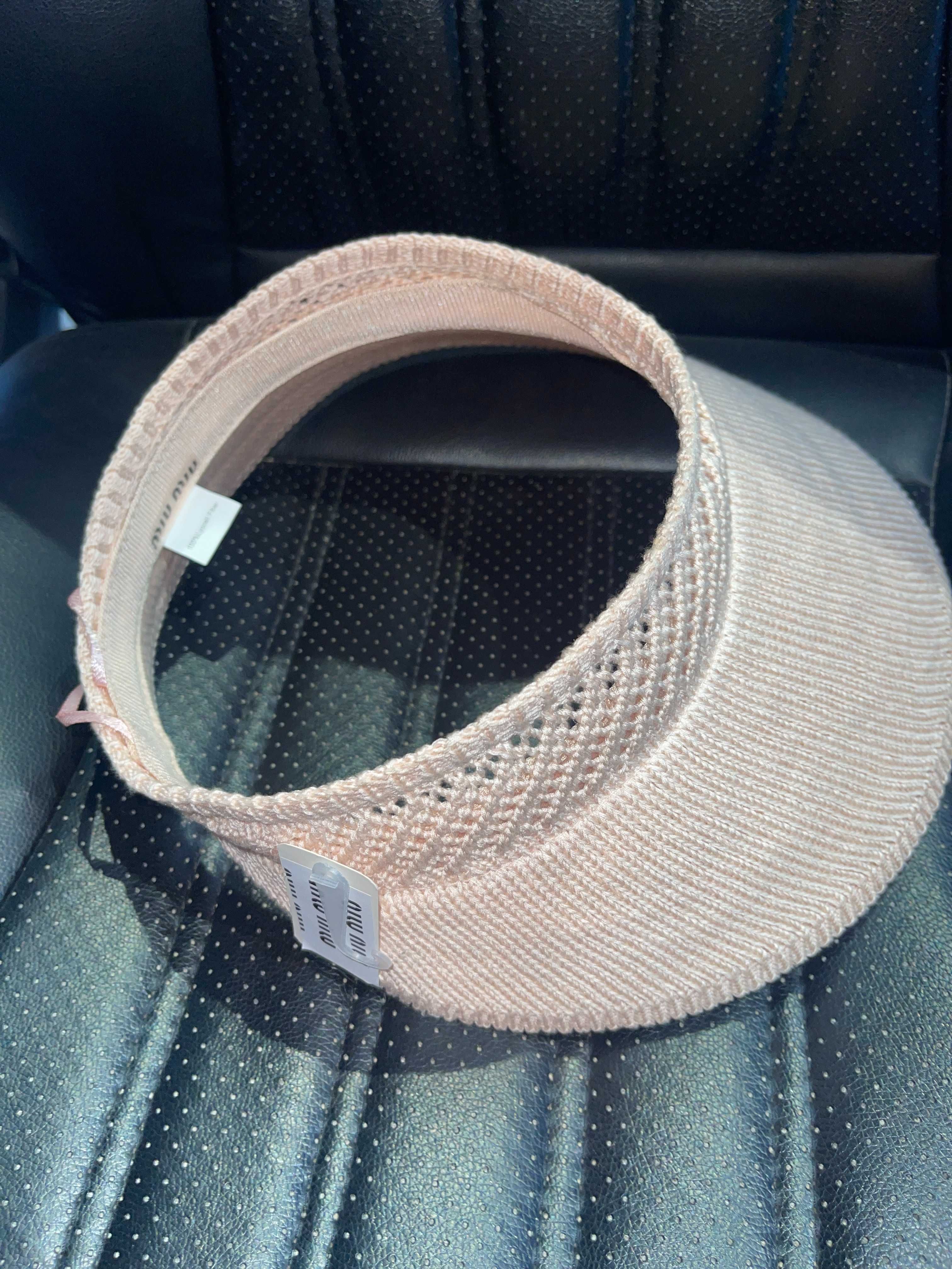 миу миумиу козирка розова плтена плажна miu miumiu